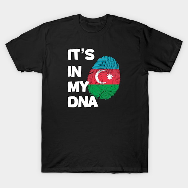 Flag of Azerbaijan  in fingerprint T-Shirt by A Zee Marketing